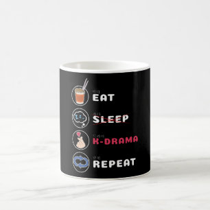Mug K-Drama Shirt Eat Sleep Répéter