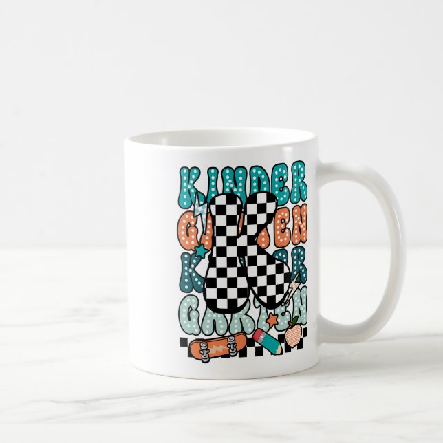 Mug K Kindergarten Teacher Checkered Back To School Ki (Droite)