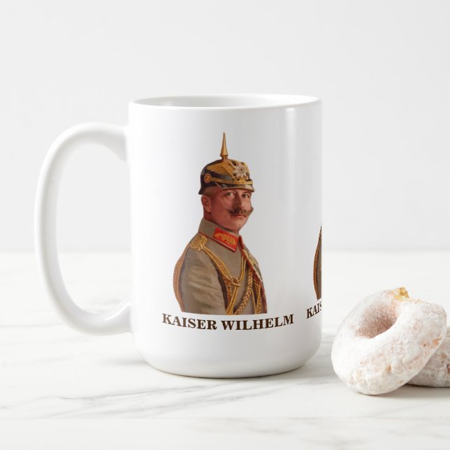 Mug Kaiser Wilhelm II, empereur d'Allemagne (Avec donut)