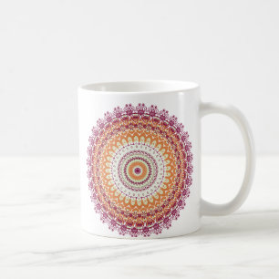 Mug Kaléidoscope orange de mandala d'élégance