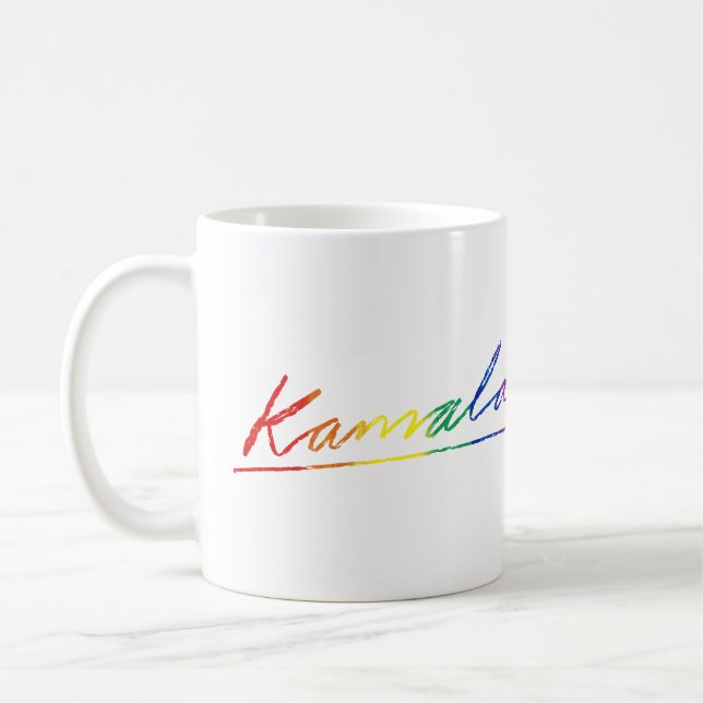 Mug Kamala Cursive Signature Pride Rainbow (Gauche)