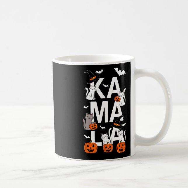 Mug Kamala Halloween Chat Citrouille sorcière Casquett (Droite)