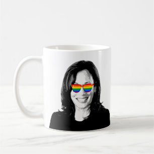 Mug Kamala Harris Arc-en-ciel Lunettes de soleil Café 