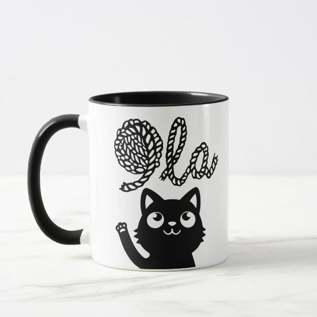 Mug Kamala Harris Président 2024 Comma La Cat et Yarn (Gauche)