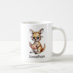 Mug Kangourou bébé mignon personnalisé lisant un livre