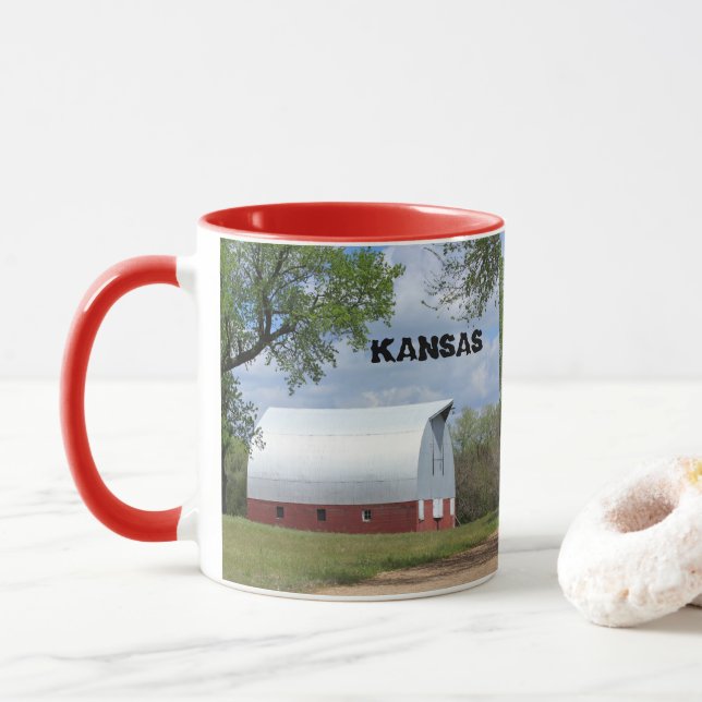 Mug Kansas Red Barn (Avec donut)