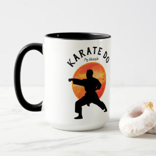Mug Karate Figure Personnalisée Moderne tendance Noir