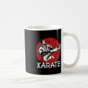 Mug Karate Grunge Design Man Faire Jump Kick Pour Kara