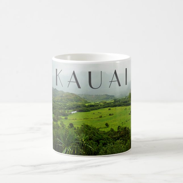 Mug Kauai, Hawaii paysage avec texte (Centre)