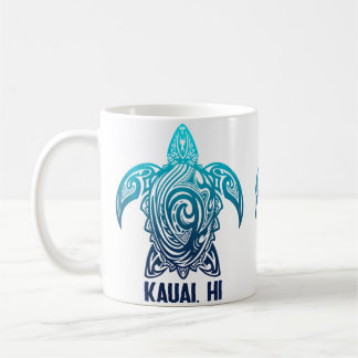 Mug Kauai Hawaii Tribal Sea Turtle Hawaiian Surfer Scu