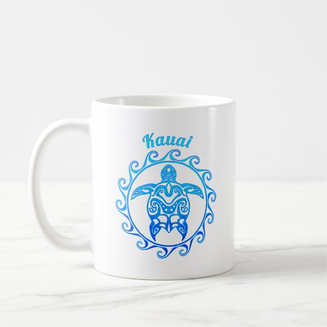 Mug Kauai, tortue tribale bleue de l'océan (Gauche)