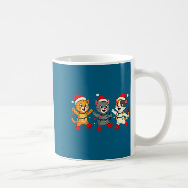 Mug Kawaii Cats Santa Hat Dancing Lights Christmas Dan (Droite)