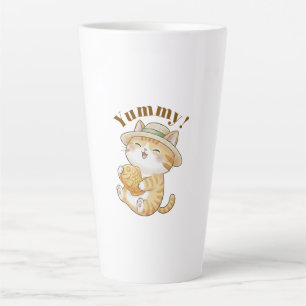 Mug Kawaii Chat Gingembre avec Latte de Poisson Ta