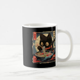 Mug Kawaii Chat Manger Ramen nouilles Vintage Japonais