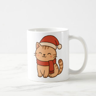 Mug Kawaii Christmas Cat with Scarf