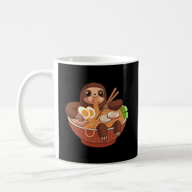Mug Kawaii Cute Anime Sloth Otaku Japonais Ramen Noodl (Gauche)