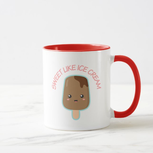 Mug Kawaii et bonbon aiment la crème glacée (Droite)