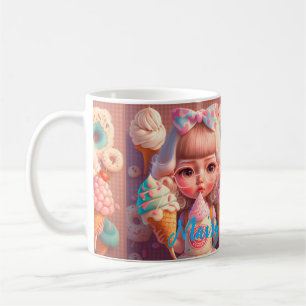 Mug Kawaii fille mignonne avec des glaces