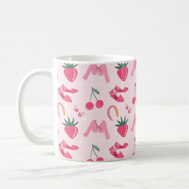 Mug Kawaii Hand-drawn Girly Things Seamless Pattern (Gauche)