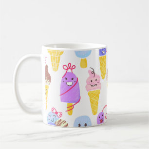 Mug Kawaii Ice Creams Motif, Kawaii Caractère Ice Cr