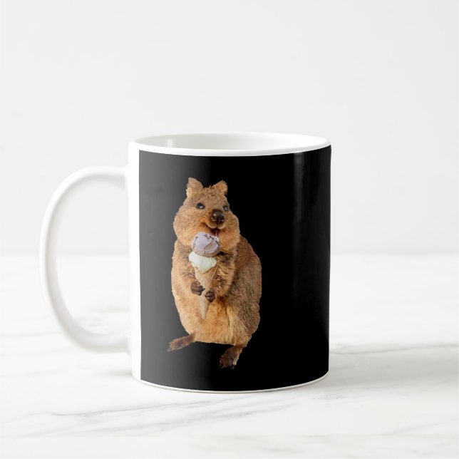 Mug kawaii quokka manger cône de crème glacée (Gauche)