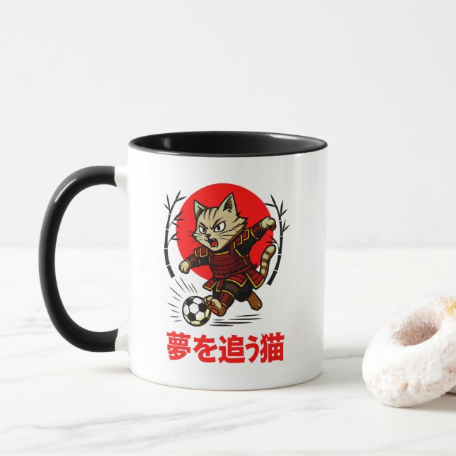 Mug Kawaii Samouraï Foot Anime Japonais Chasseur de Rê (Avec donut)