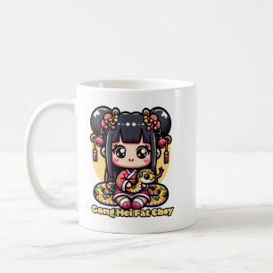 Mug Kawaii Serpent et fille du Nouvel An chinois