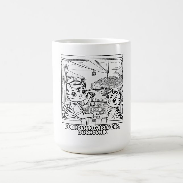 Mug Kawaii Téléphérique de Tigre Dubrovnik - Carton mi (Centre)