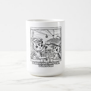 Mug Kawaii Téléphérique de Tigre Dubrovnik - Carton mi