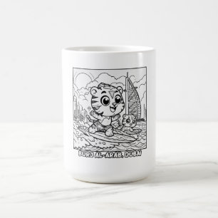 Mug Kawaii Tiger Surfers à Burj Al Arab Cartoon
