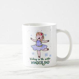 Mug Kawaii Unicorn Marcher en hiver