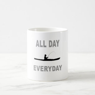 Mug Kayak pêchant toute la journée quotidien