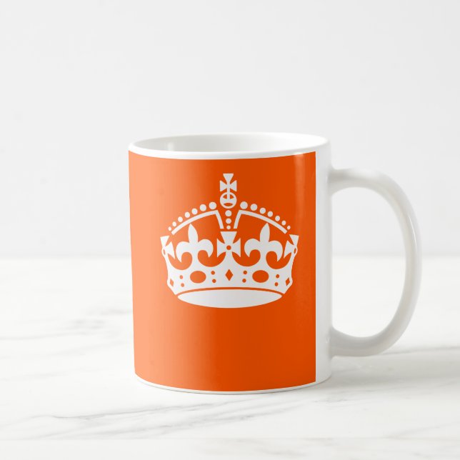 Mug KEEP CALM CROWN Icon on Orange Customize This (Droite)