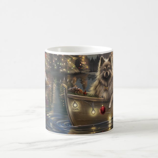 Mug Keeshond Noël Festive Voyage (Centre)