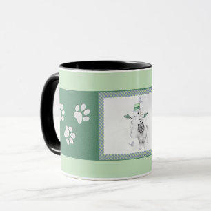 Mug Keeshond Noël Snowman Peinture Chien Art
