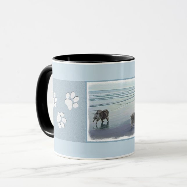 Mug Keeshonds at the Seashore Painting Dog Art (Devant gauche)