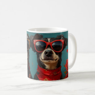 Mug Kelpie australienne avec coeur Roses Saint-Valenti