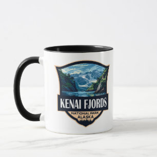 Mug Kenai Fjords National Park Illustration Art rétro