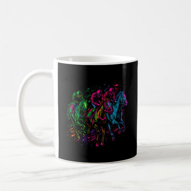Mug Kentucky Horse Racing Peinture Derby Horse Jockey (Gauche)