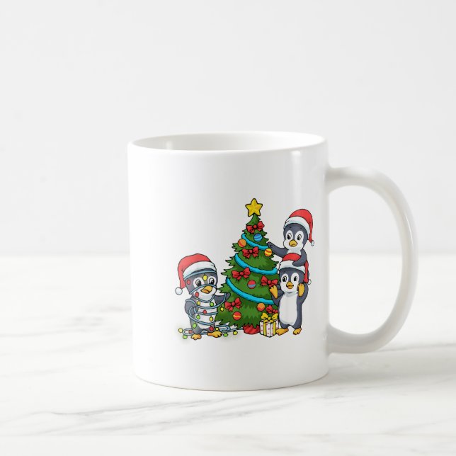 Mug Kids Christmas Penguin Christmas Tree Lights Baubl (Droite)
