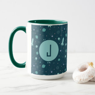 Mug Kids Rocket Ship to Space Travel Saturn Planètes
