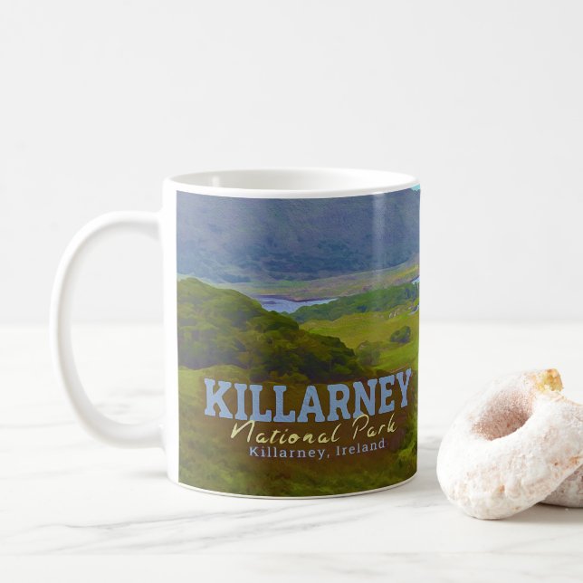 MUG KILLARNEY WATERCOLOR - KILLARNEY LAKE IRLANDE (Avec donut)
