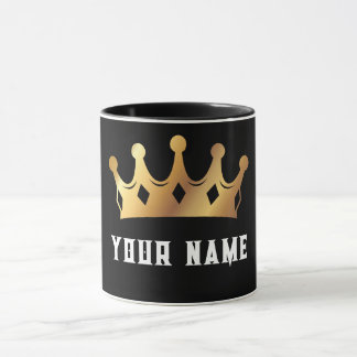 Mug King Crown et votre nom ci-dessous