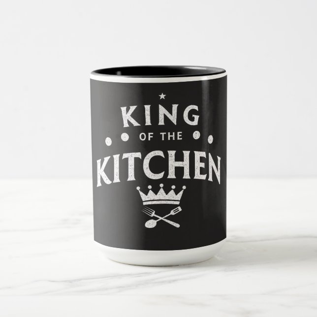 Mug King of the Kitchen Crown – Funny Foodie Black (Centre)