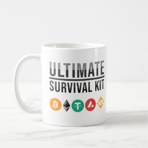 Mug Kit de survie ultime Funny Bitcoin & Crypto