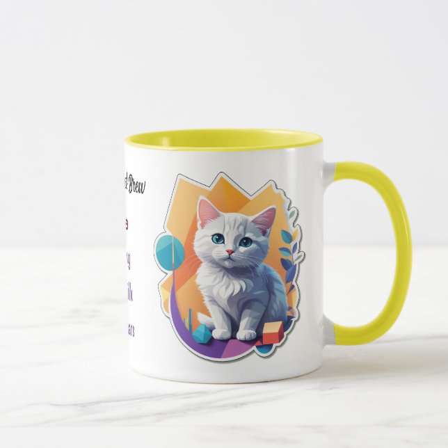 Mug Kitten blanc - My Perfect Brew - Thé ou café (Droite)