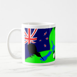 Mug Kiwi Bird, Egg & Nouvelle-Zélande Carte (dessin)