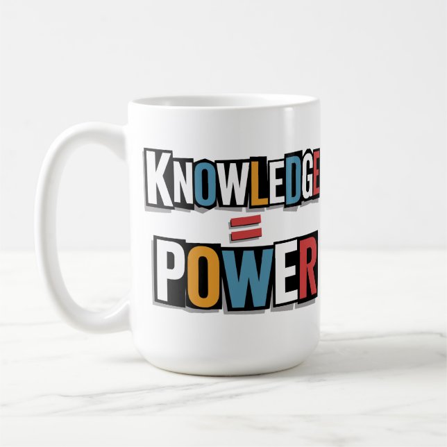 Mug Knowledge = Power – Ransom Letter Collage (Gauche)