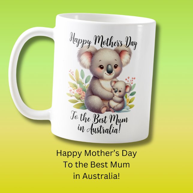 Mug Koala & Baby Happy Mother's Day Meilleure maman Au (Créateur téléchargé)