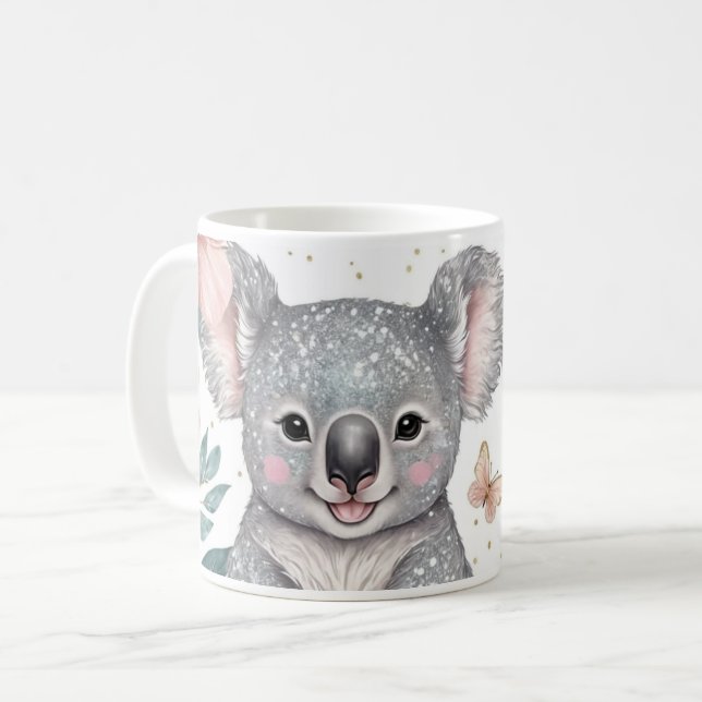 Mug Koala gaie et charme floral (Devant gauche)